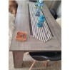 Chemin de table artisanal écru bleu indigo en coton tissé main de Guinée. Idéal pour une décoration élégante et authentique.