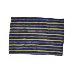 Set de table artisanal bleu et jaune en coton tissé main de Guinée. Une pièce chaleureuse, durable et pleine de caractère.