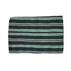 Set de table artisanal vert et écru en tissu tissé main de Guinée. Élégant, durable et parfait pour une décoration naturelle.