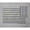 Set de table artisanal écru et bleu indigo | L’Atelier D’Assi