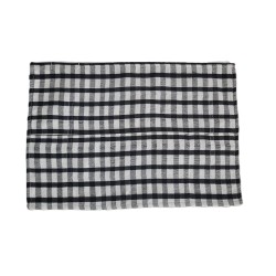 Set de table artisanal carreaux noir et écru | L’Atelier D’Assi