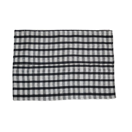 Set de table artisanal carreaux noir et écru | L’Atelier D’Assi