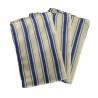 Serviette de table artisanale bleu profond noir écru | L’Atelier D’Assi