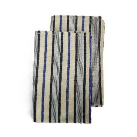 Serviette de table artisanale bleu profond noir écru | L’Atelier D’Assi