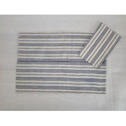 Serviette de table artisanale écru et noir | L’Atelier D’Assi