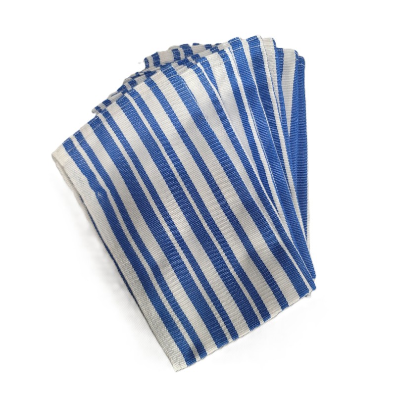 Serviette de table artisanale écru et bleu indigo | L’Atelier D’Assi