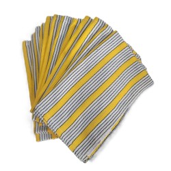 Serviette artisanale coton tissé – Rayures rouges | L’Atelier d’Assi