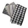 Lot de 4 serviettes de table artisanales noir et écru | L’Atelier D’Assi