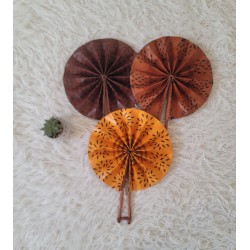 Handmade Guinean Fan with Leather Handles | African Accessory