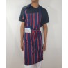 Tablier artisanal rouge profond et bleu nuit | L’Atelier D’Assi