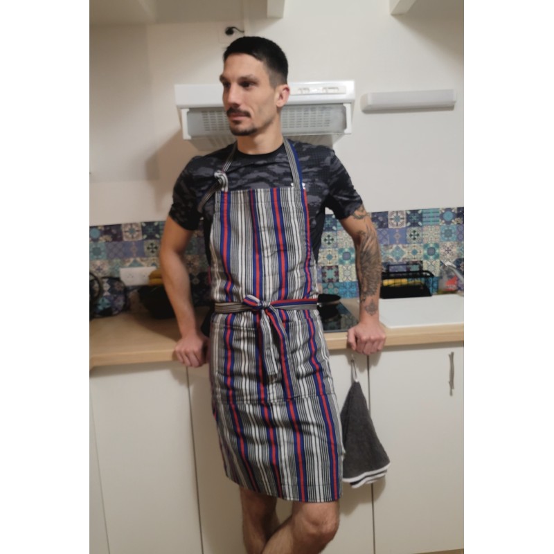 Tablier artisanal coton tissé – L’Atelier d’Assi