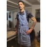 Tablier artisanal blanc et bleu indigo | L’Atelier D’Assi