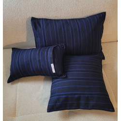 Housse de coussin bleu royal et noir 60x40 | L’Atelier D’Assi