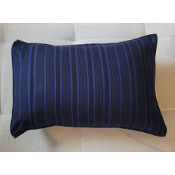 Taie d’oreiller artisanale Bleu Royal & Noir – Coton tissé de Guinée
