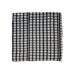 Housse de coussin à carreaux Noir & Blanc – Coton tissé Guinée