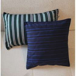Housse de coussin bleu profond et noir 60x40 | L’Atelier D’Assi