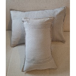 Handwoven Ecru & Black Pillow cover – African Cotton Decor