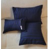 Taie d’oreiller artisanale Bleu Royal & Noir – Coton tissé de Guinée