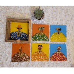 Handcrafted Senegal Multicolor Coasters – Set of 6