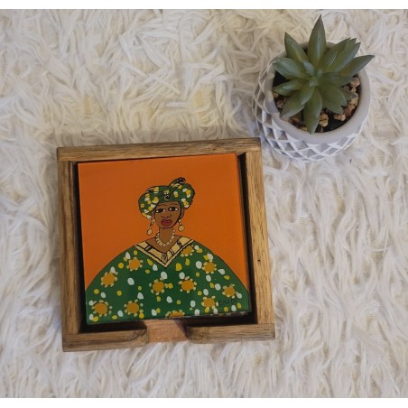 Dessous de verre carrés multicolores – Lot de 6 | L’Atelier D’Assi