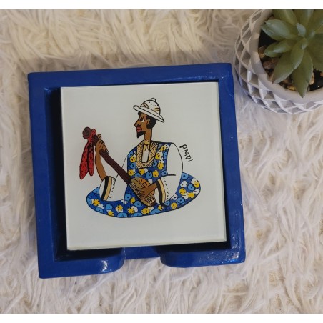 Dessous de verre carrés bleu profond – Lot de 6 | L’Atelier D’Assi