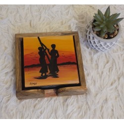 Dessous de verre carrés savane soleil – Lot de 6 | L’Atelier D’Assi
