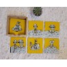 Dessous de verre carrés jaunes artisanaux – Lot de 6 | L’Atelier D’Assi