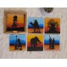 Dessous de verre carrés coucher de soleil – Lot de 6 | L’Atelier D’Assi