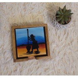 Dessous de verre carrés coucher de soleil – Lot de 6 | L’Atelier D’Assi