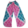 Pastel Pink & Teal Geometric Split-Leg Pants