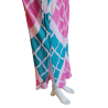 Pastel Pink & Teal Geometric Split-Leg Pants