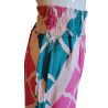 Pastel Pink & Teal Geometric Split-Leg Pants