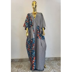 Robe longue artisanale femme – Coton Kenté fluide et élégante | L’Atelier D’Assi