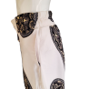 White Floral Wide-Leg Pants – Decorative Buttons | Atelier D’Assi