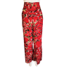Red Abstract Print Wide-Leg Pants – Women’s Flowing Summer Trousers