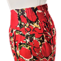 Red Abstract Print Wide-Leg Pants – Women’s Flowing Summer Trousers