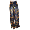 Navy Blue Petal-Print Wide-Leg Pants – Semi-Sheer & Flowy | Atelier D’Assi