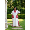 Robe longue artisanale femme – Robe fluide coton Kenté élégante | L’Atelier D’Assi