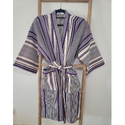 Artisanal Kimono in Handwoven Burkinabe Fabric