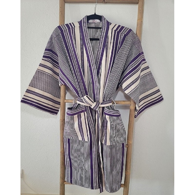 Kimono artisanal en tissu tissé de Burkina | L’Atelier D’Assi