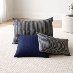 Housse de coussin artisanale noir & blanc – Coton tissé de Guinée