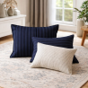 Housse de coussin bleu profond et noir 60x40 | L’Atelier D’Assi
