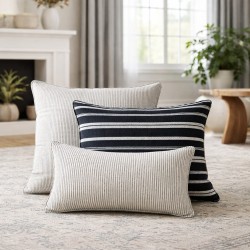 Housse de coussin noir et blanc 50x30 | L’Atelier D’Assi