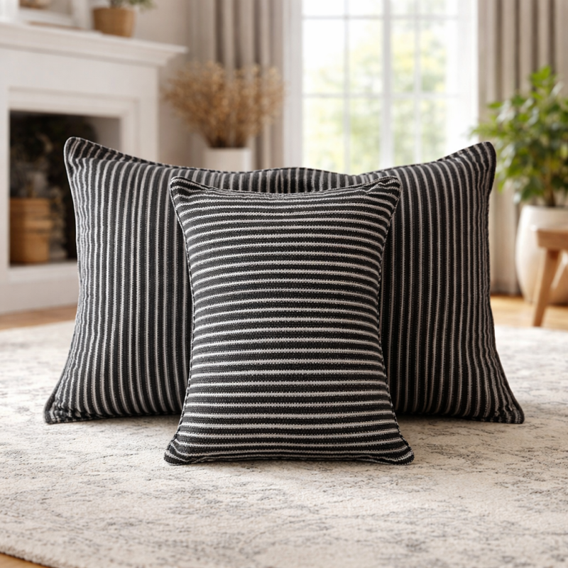 Handwoven Black & White Pillow cover – African Cotton Decor