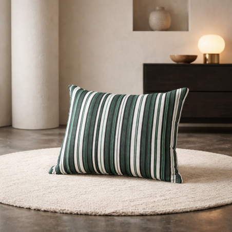 Housse de coussin vert blanc noir 60x40 | L’Atelier D’Assi