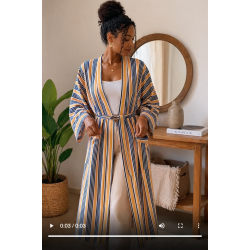 Kimono artisanal en tissu tissé de Burkina | L’Atelier D’Assi