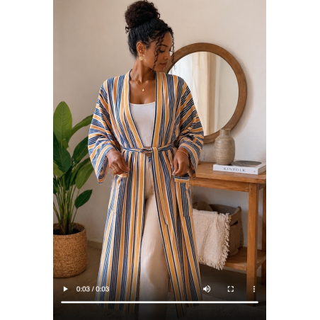 Kimono artisanal en tissu tissé de Burkina | L’Atelier D’Assi