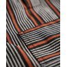 Tablier artisanal noir et rouge en coton tissé | L’Atelier D’Assi