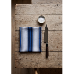 Tablier artisanal bleu indigo et écru | L’Atelier D’Assi