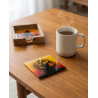 Set of 6 Handmade Senegal Coasters – Sunset Silhouette Edition